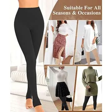 DOCUMO Stylish Black Tights for Women - Comfortable and Versatile