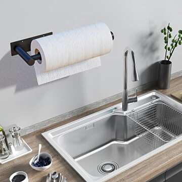 DEKAVA Paper Towel Holder Under Cabinet Wall Mount for Kitchen Paper Towel, Self-Adhesive Paper Towe...