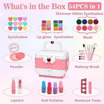 54 in 1 Kids Makeup Kit for Girls - Safe & Fun