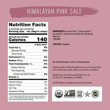 The Real Coconut Tortilla Chips - Gluten Free & Organic