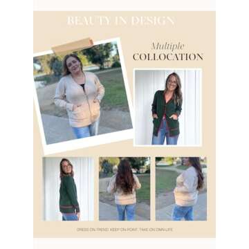 Dokotoo Long Cardigan Lightweight Color Blocked Style