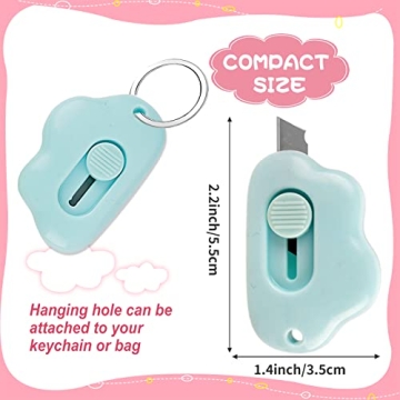 Cute Cloud Box Cutter Retractable 6Pcs Mini Utility Knife