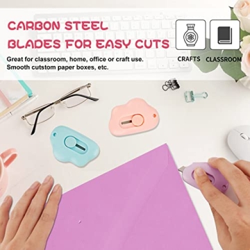 Cute Cloud Box Cutter Retractable 6Pcs Mini Utility Knife