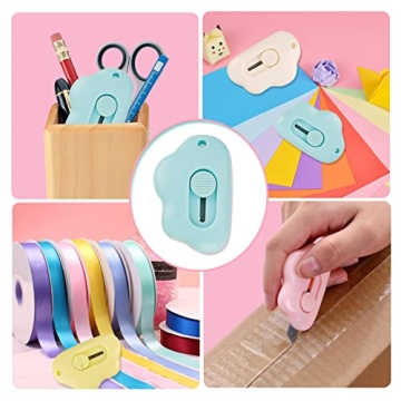 Cute Cloud Box Cutter Retractable 6Pcs Mini Utility Knife