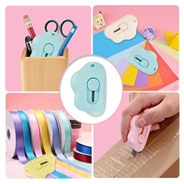 Cute Cloud Box Cutter Retractable 6Pcs Mini Utility Knife