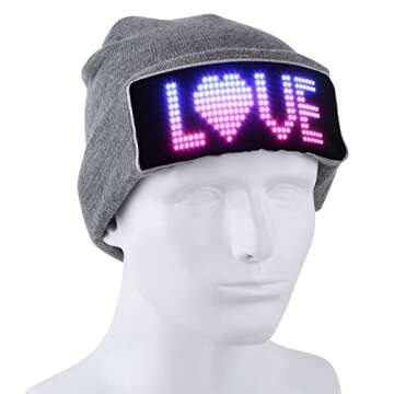 LihupZone LED Display Beanie Hat for Parties and Cosplay