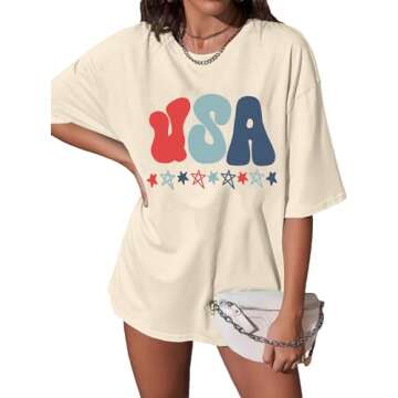 Stylish American Flag T-Shirt for Women - 4th of July
