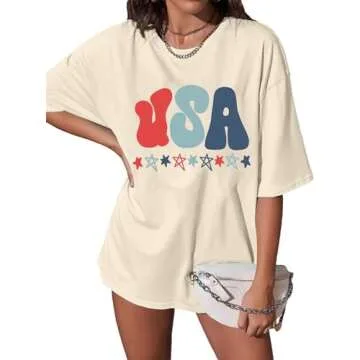 Stylish American Flag T-Shirt for Women - 4th of July