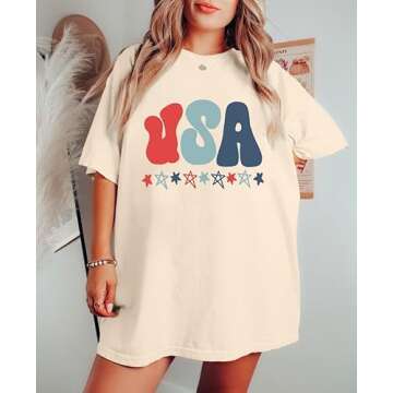 Stylish American Flag T-Shirt for Women - 4th of July
