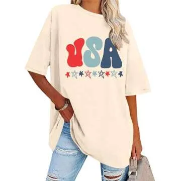 Stylish American Flag T-Shirt for Women - 4th of July