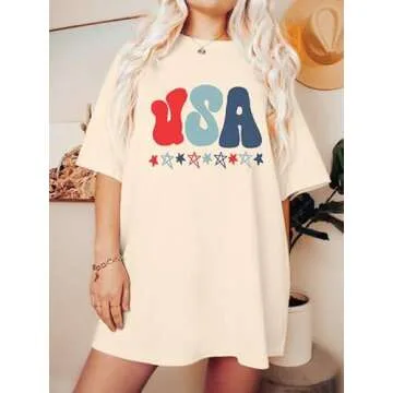 Stylish American Flag T-Shirt for Women - 4th of July