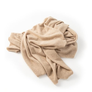 XL Cashmere Knitted Shawl Wrap Gift Box Camel