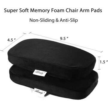 Aloudy Ergonomic Memory Foam Armrest Pads Set of 2