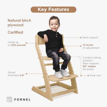 Fornel High Chair - Adjustable Dining for Toddlers & Adults