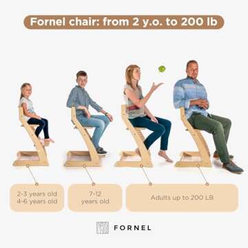 Fornel High Chair - Adjustable Dining for Toddlers & Adults