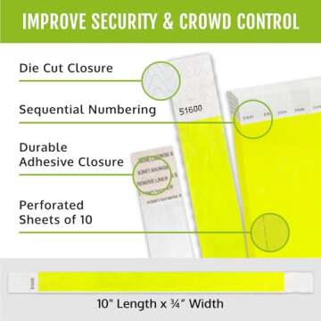 WristCo Premium Tyvek Wristbands – Tamper-Proof and Waterproof for Events