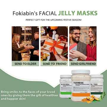 Fokiabin Jelly Mask for Facials, Hydrating & Moisturizing Peel-Off Rubber Gel Face Mask Skin Care for Deep Hydration & Glow, 23 Fl Oz Jar Professional Spa Use for All Skin Types with Aloe vera essence