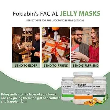 Fokiabin Jelly Mask for Facials, Hydrating & Moisturizing Peel-Off Rubber Gel Face Mask Skin Care for Deep Hydration & Glow, 23 Fl Oz Jar Professional Spa Use for All Skin Types with Aloe vera essence