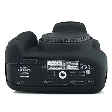 CEARI Silicone Camera Case Full Body Protective Shell Cover Skin for Canon EOS 1300D 1500D Rebel T6 T7 Digital Cameras - Black