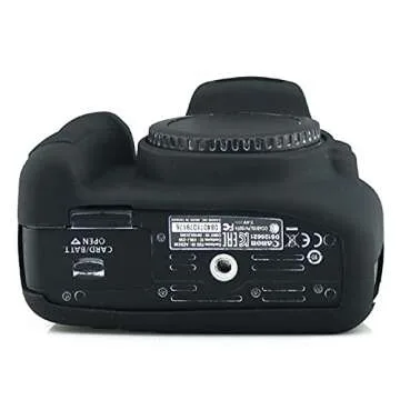 CEARI Silicone Camera Case Full Body Protective Shell Cover Skin for Canon EOS 1300D 1500D Rebel T6 T7 Digital Cameras - Black