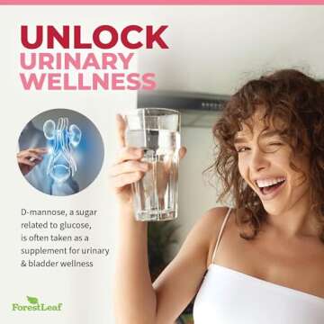 ForestLeaf D Mannose 1000mg Capsules - D-Mannose with Cranberry, Hibiscus & VIT C, Urinary Tract Hea...