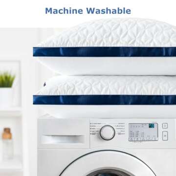 Slybear Pillows King Size Set of 2, Cooling Hotel Luxury Bed Pillows for Sleeping 2 Pack, Supportive Breathable Down Alternative Gusseted Pillow for Back Stomach or Side Sleepers, Machine Washable