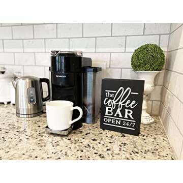 Coffee Bar Sign for Coffee Bar Decor and Coffee Station Decor - Coffee Signs for Coffee Bar Accessories Decor and Kitchen Signs