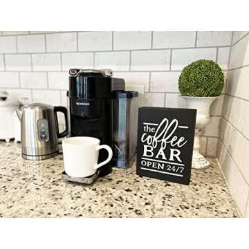 Coffee Bar Sign for Coffee Bar Decor and Coffee Station Decor - Coffee Signs for Coffee Bar Accessories Decor and Kitchen Signs