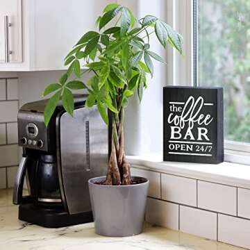 Coffee Bar Sign for Coffee Bar Decor and Coffee Station Decor - Coffee Signs for Coffee Bar Accessories Decor and Kitchen Signs