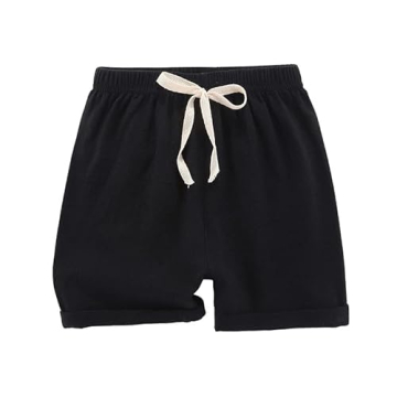 HSTiSan Toddler Boys Girls Shorts 4-Pack Cotton Linen Summer Casual Shorts Kids Solid Short Pants 2-8 Years,(Pack of G 2-3T/100