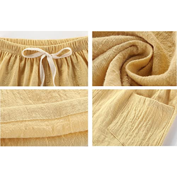 HSTiSan Toddler Boys Girls Shorts 4-Pack Cotton Linen Summer Casual Shorts Kids Solid Short Pants 2-8 Years,(Pack of G 2-3T/100