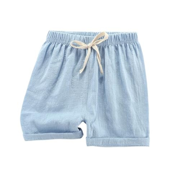 HSTiSan Toddler Boys Girls Shorts 4-Pack Cotton Linen Summer Casual Shorts Kids Solid Short Pants 2-8 Years,(Pack of G 2-3T/100