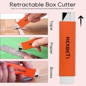 REXBETI 12 Pack Box Cutter Set for Easy Package Opening