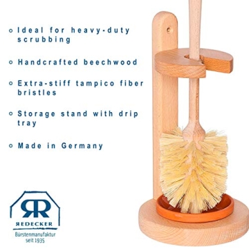 REDECKER Natural Tampico Fiber Toilet Brush Set - Made in Germany