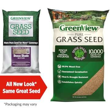 GreenView Pure Grass Seed Dense Shade Mixture – Lush Grass for Shady Areas, 20 lb. Bag