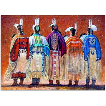 Diamond Painting Native American Indian Chief Colorful Feather Kit for Adults Full Drill Diamond Art...