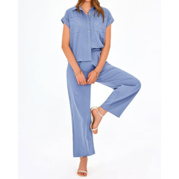 PRETTYGARDEN Women's Trendy Lounge Wear Two-Piece Outfit 2024