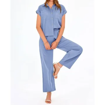 PRETTYGARDEN Women's Trendy Lounge Wear Two-Piece Outfit 2024