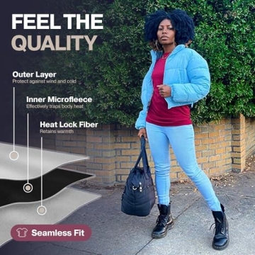 Thermajane Long Sleeve Thermal Shirts for Women Cold Weather, Womens Thermal Underwear Tops, Base Layer Women Thermal (Black, 2X-Small)