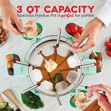 Dash Deluxe Fondue Maker with Temperature Control, 3-Quart