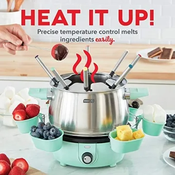 Dash Deluxe Fondue Maker with Temperature Control, 3-Quart