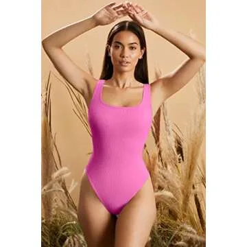 OQQ Women's 3 Piece Bodysuits Sexy Ribbed Sleeveless Square Neck Tank Tops Leotard 2025 Trendy Outfits Black Rose White