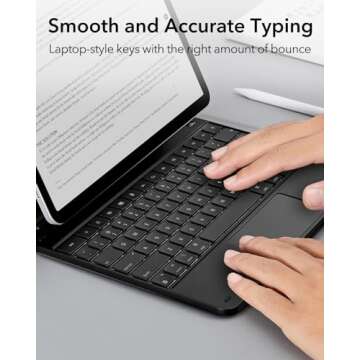 ESR iPad Air 13 Inch Case Keyboard(M2, 2024) and iPad Pro 12.9 inch (3/4/5/6th Gen) Magic Keyboard, Easy-Set Floating Cantilever Stand, Precision Multi-Touch Trackpad, Multi-Color Backlit Keys, Black