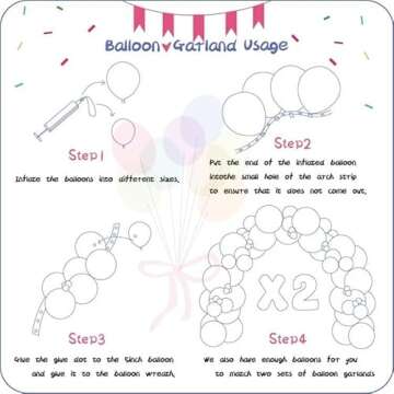 412pcs Rainbow Balloon Arch Kit for Wedding and Party
