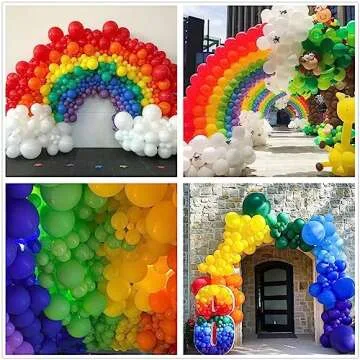 412pcs Rainbow Balloon Arch Kit for Wedding and Party