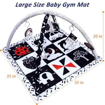 High Contrast Baby Gym Play Mat for Newborns and Infants