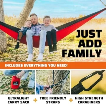 MalloMe Camping Hammock for Adults & Kids - Portable Hammocks for Outside - Hamacas para Adultos Outdoor Single & Double Two 2 Person Hammock - Hamaca/Hamacs/Amacas Heavy Duty Tree Travel Hamock