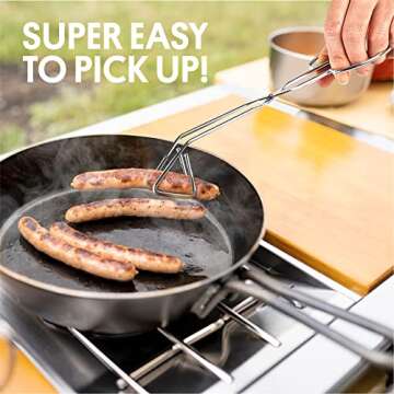 UPIT Triangle Tongs: Heavy Duty Scissor-Shaped Stainless Steel