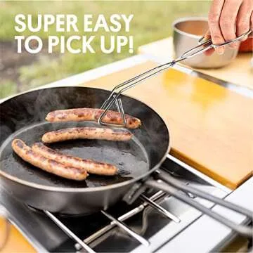 UPIT Triangle Tongs: Heavy Duty Scissor-Shaped Stainless Steel