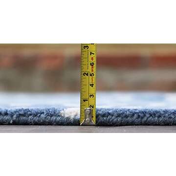 Wallard Design Antelope Cheetah Blue Animal Contemporary Handmade 100% Woolen Area Rugs & Carpets (8...